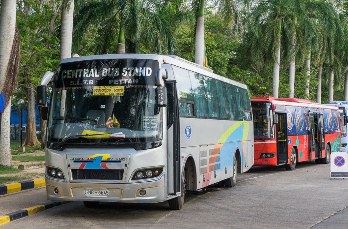 Bus stop opposite Bandaranaike Airport, Colombo, Sri Lanka Colombo Airport Buses