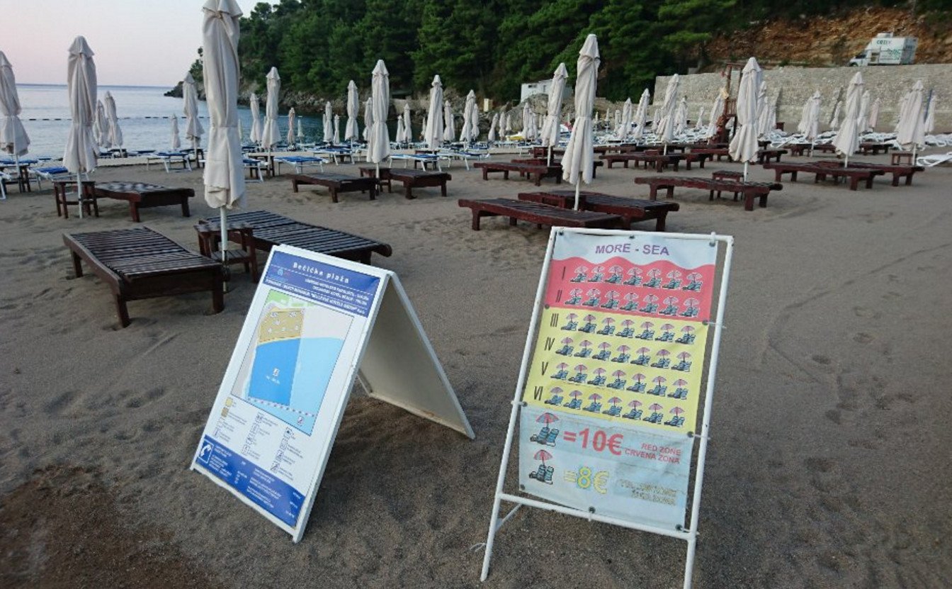 Beach umbrellas and their prices Prices for renting sun loungers
