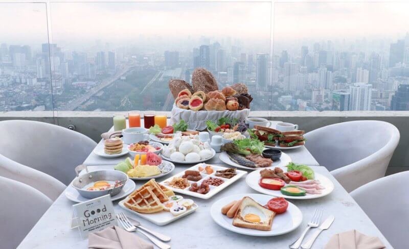 Bangkok View breakfast at Baiyoke Sky Hotel Breakfast at Baiyoke Sky Hotel