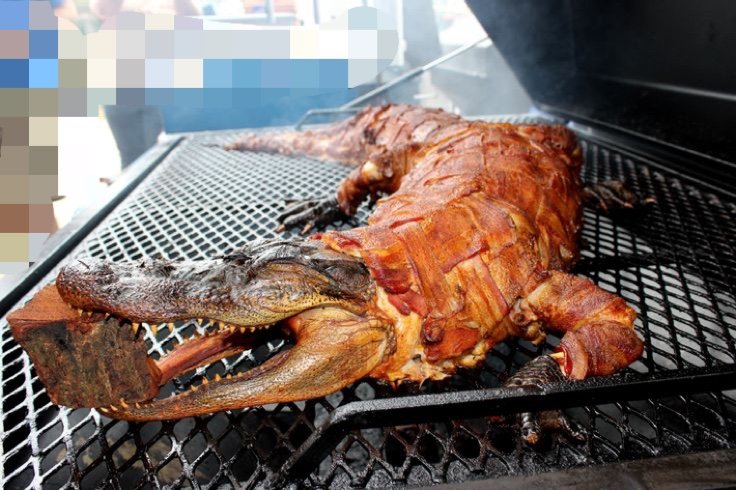 Exotic Vietnamese dish-grilled crocodile Cooking Crocodile