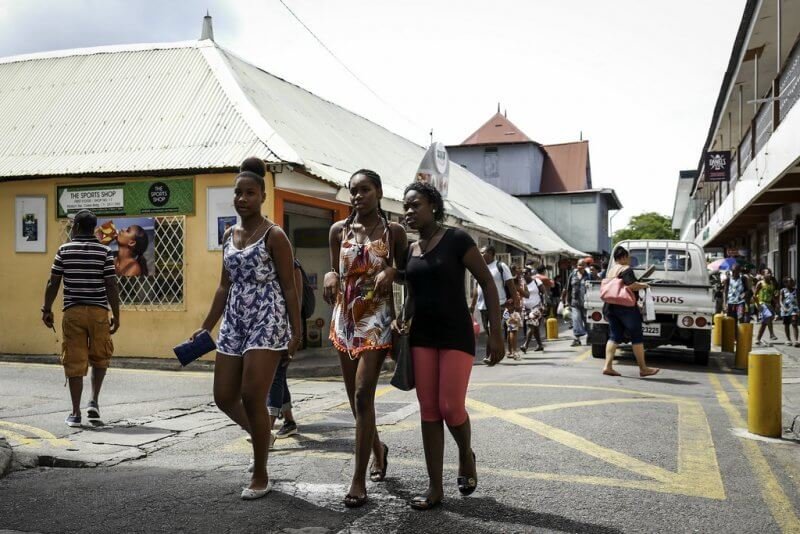 Local girls on Victoria Street, Seychelles Local girls