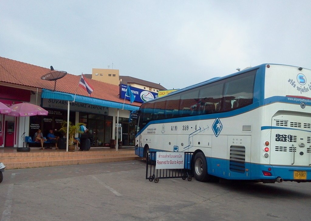 Bus at the bus station in Pattaya By bus from Pattaya
