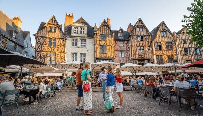 Plumereau Square in Tours, France
