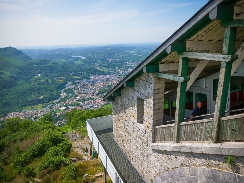 Photo: funicular at the top of Pic du Ger in Lourdes Funicular on the mountain in Lourdes