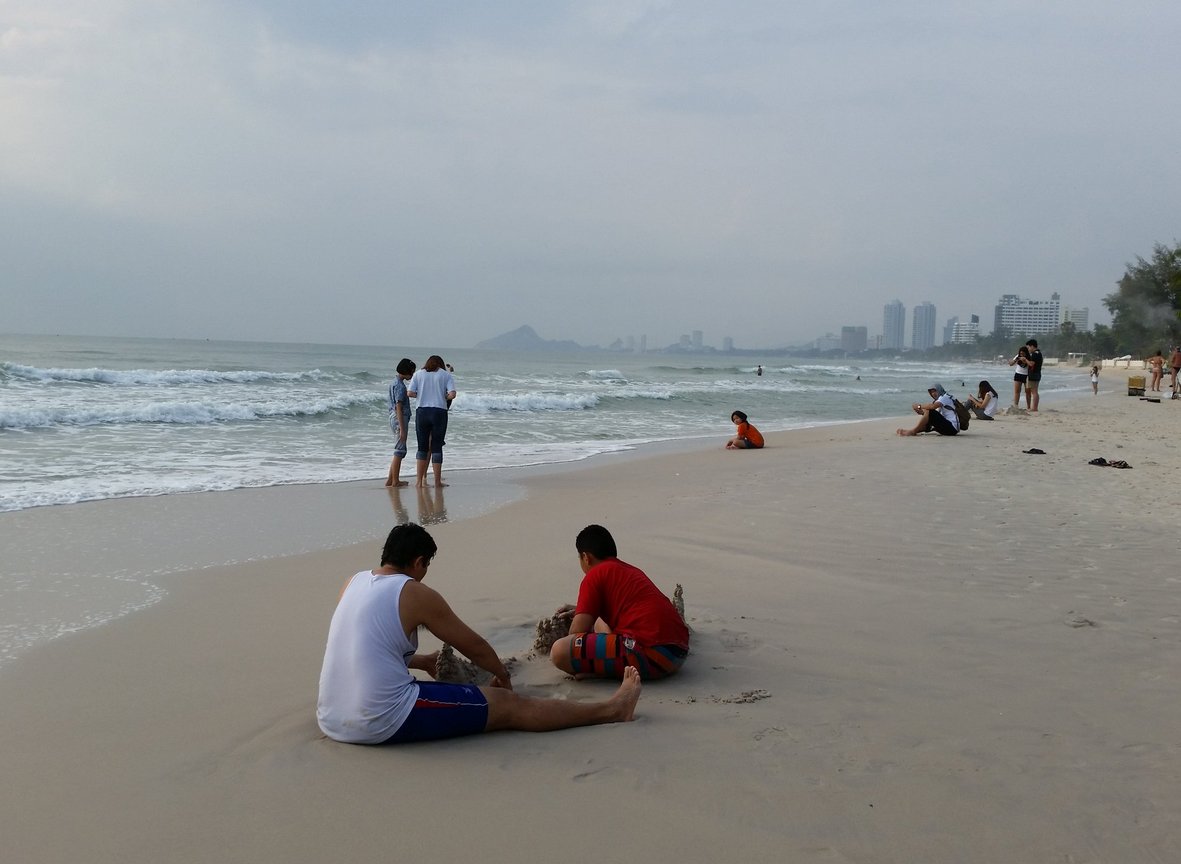 Pictured is the central part of Hua Hin City Beach Central section of Hua Hin City Beach