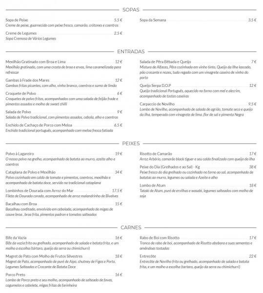 Photo of Frade dos Mares restaurant menu Frade dos Mares restaurant menu