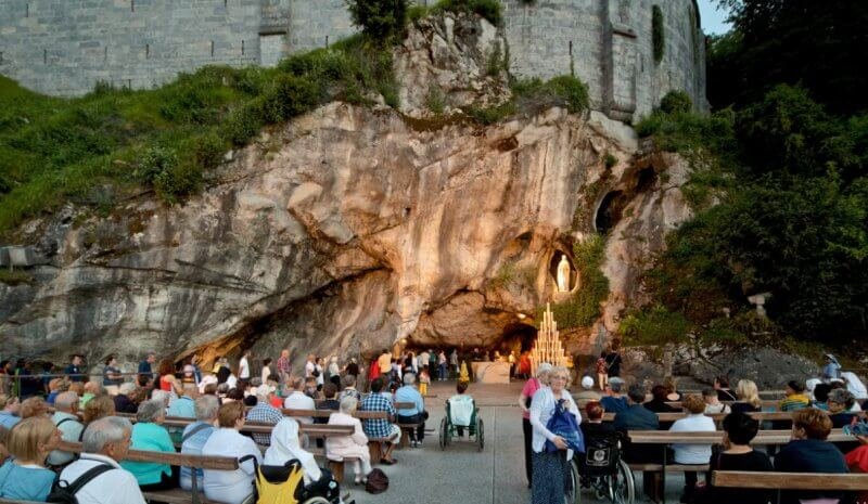 Photo: Masabiel Grotto with miraculous water< in Lourdes Masabiel Grotto