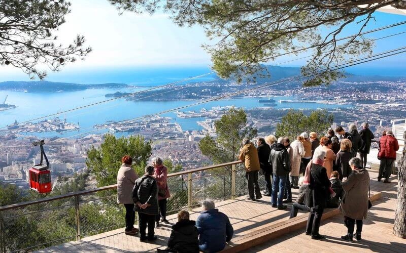 Faron mountain panorama and Toulon funicular View from Mount Faron