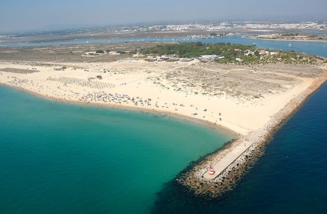 The sandy beach of Praia de Tavira, near Faro Tavira Island Beach