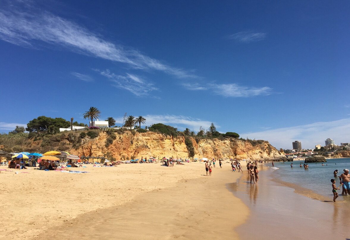 Praia do Barranco das Canas beach in the western part of Portimao Beach at Barranco das Canas Beach