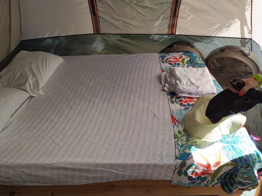 Bed in a tent in the Dominican Republic