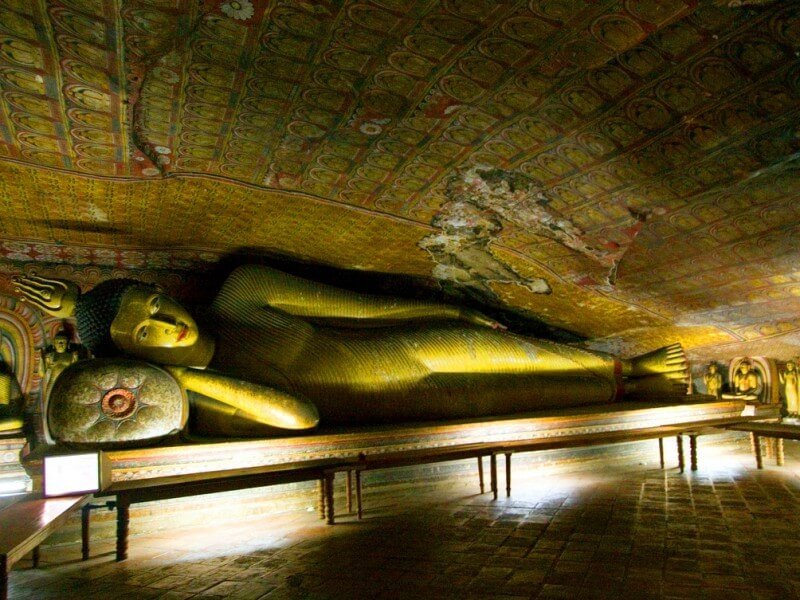 Golden Buddha in gilt at Dambulla Temple, Maha Alut Viharaya Cave Photo: Dambulla Temple, Maha Alut Viharaya Cave