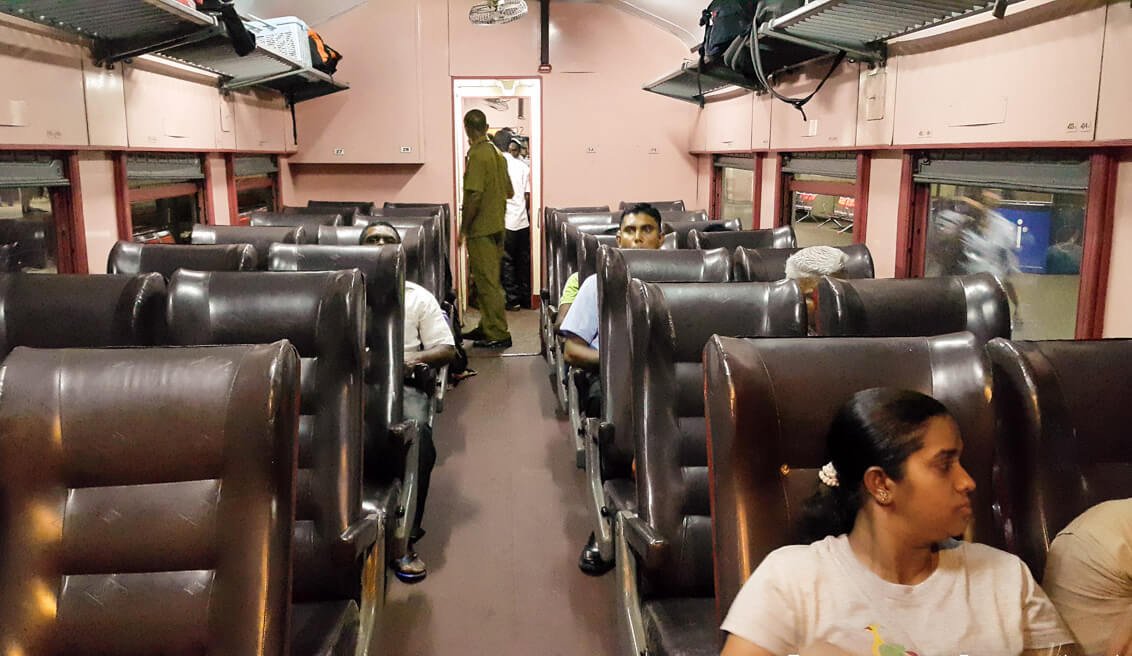 Photo in a train carriage from Colombo to Trincomalee By train from Colombo to Trincomalee
