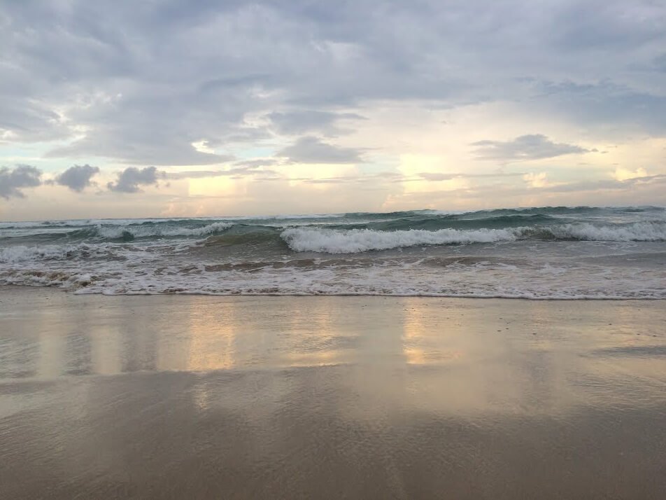 Photo of muddy water of a raging ocean Summer raging sea