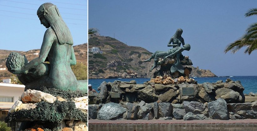 Extravagant statue in the village of Kini on the island of Syros Extravagant statue in the village of Kini on the island of Syros