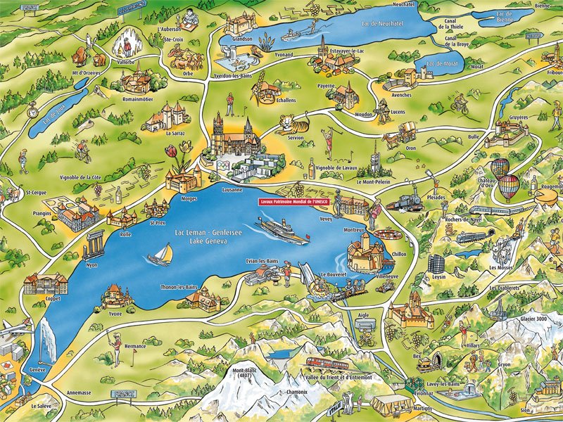 Lake Geneva on the map