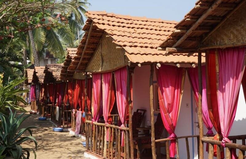 Shacks of local residents on Arambol Beach, Goa Shacks of local residents