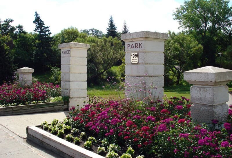 Bruce Park, Winnipeg Photo: Bruce Park entrance in Winnipeg