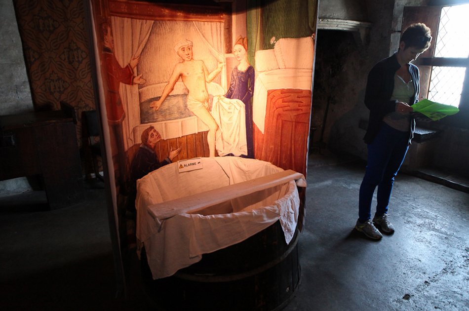 In the bathroom of the Chateau de Chillon Bathroom