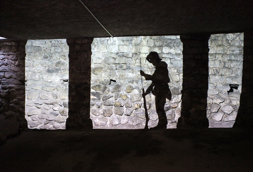 Projection of the shadows of the past on the castle walls Projecting the shadows of the past