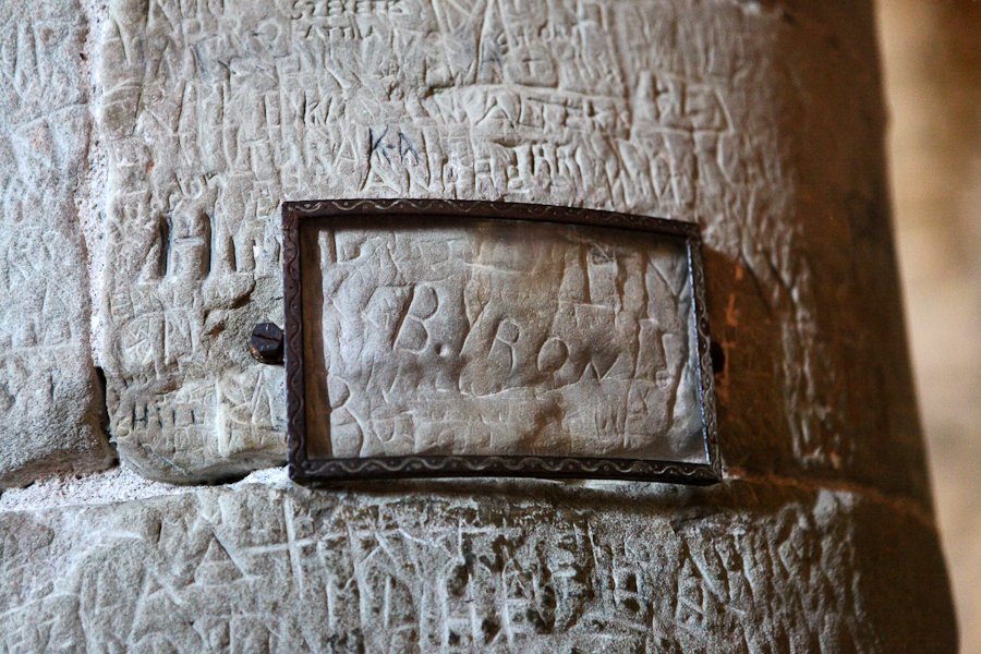 Byron's autograph on the third column Byron's autograph