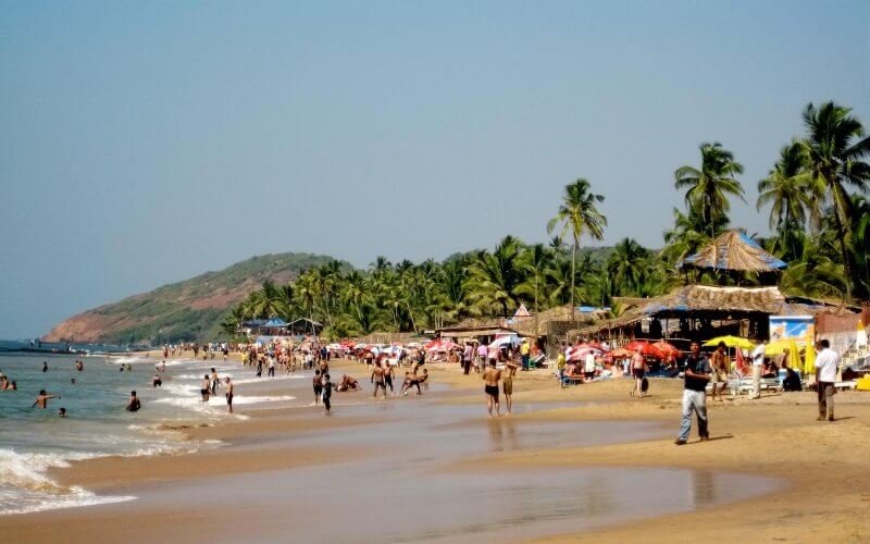 Tourists on Anjuna Beach