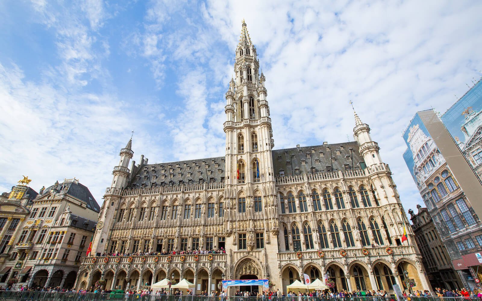 Photo of the city Hall on the Grand Place in Brussels Grand Place City Hall