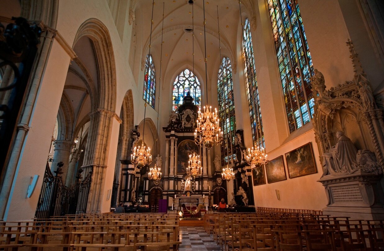 Photo of the interior of St. Michael's Cathedral and Gudula Inside the Cathedral of St. Michael and Gudula