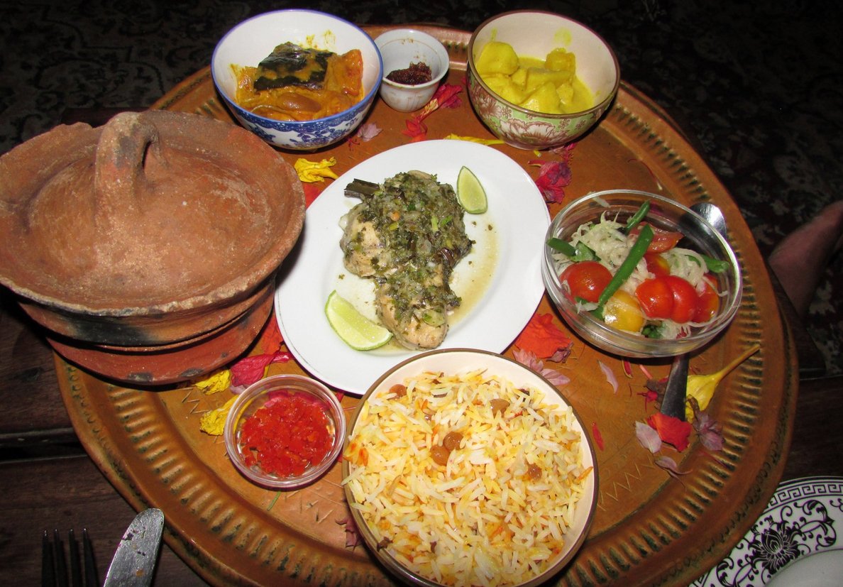 Photo of dinner in an African restaurant Dinner at the restaurant