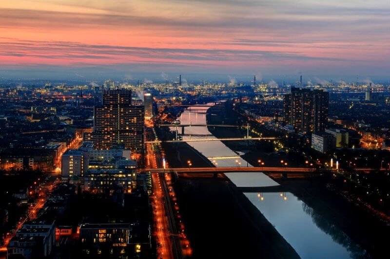 View of the city of Mannheim in Germany Mannheim city view