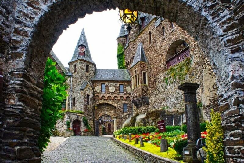 Entrance to the Reichsburg Castle in Cochem Reichsburg Castle Entrance