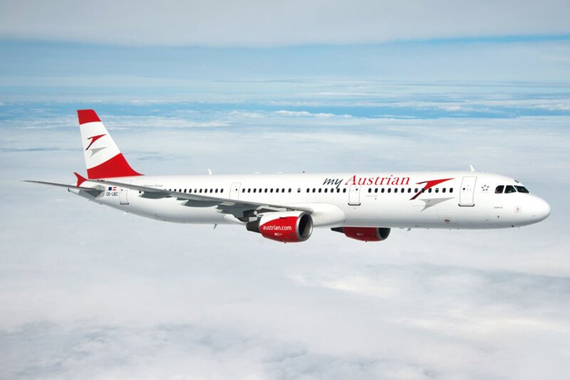 An Austrian Airlines plane By plane to Vienna