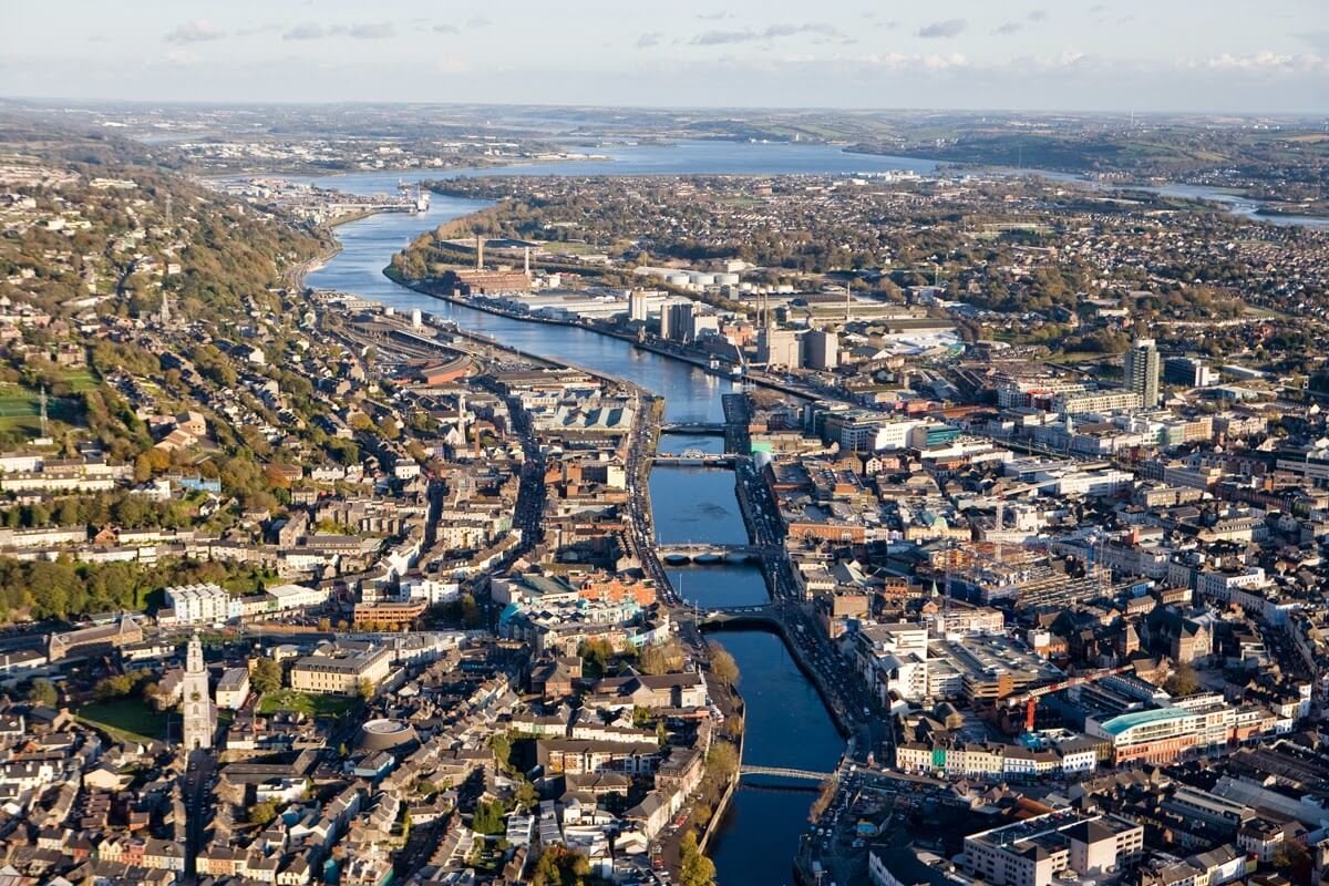 Photo of the city of Cork from above Huge amount of water in Cork city