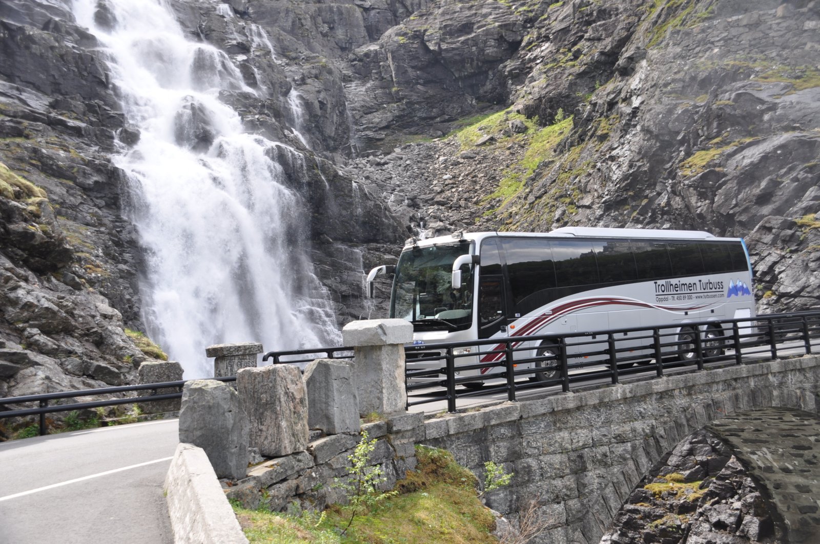 Bus near the waterfall