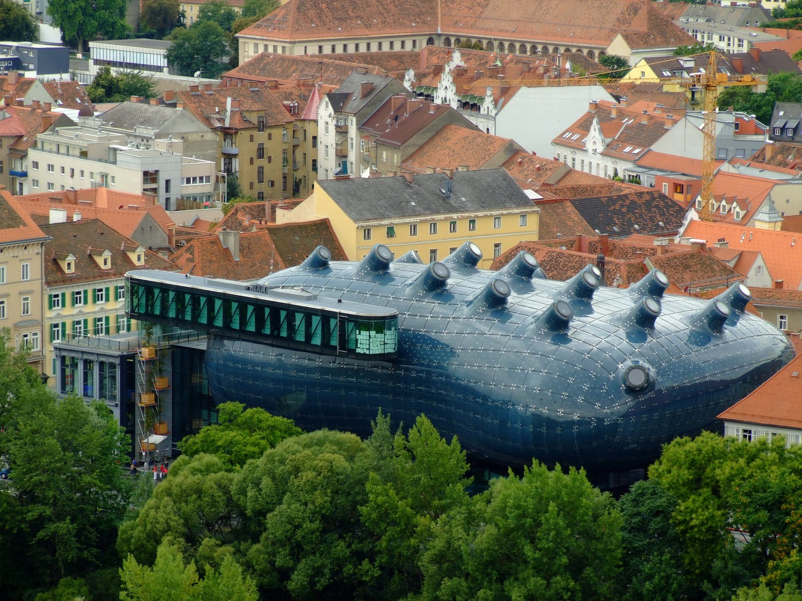 The fantastic Kunsthalle building of the Museum of Contemporary Art in Graz Kunsthaus Museum