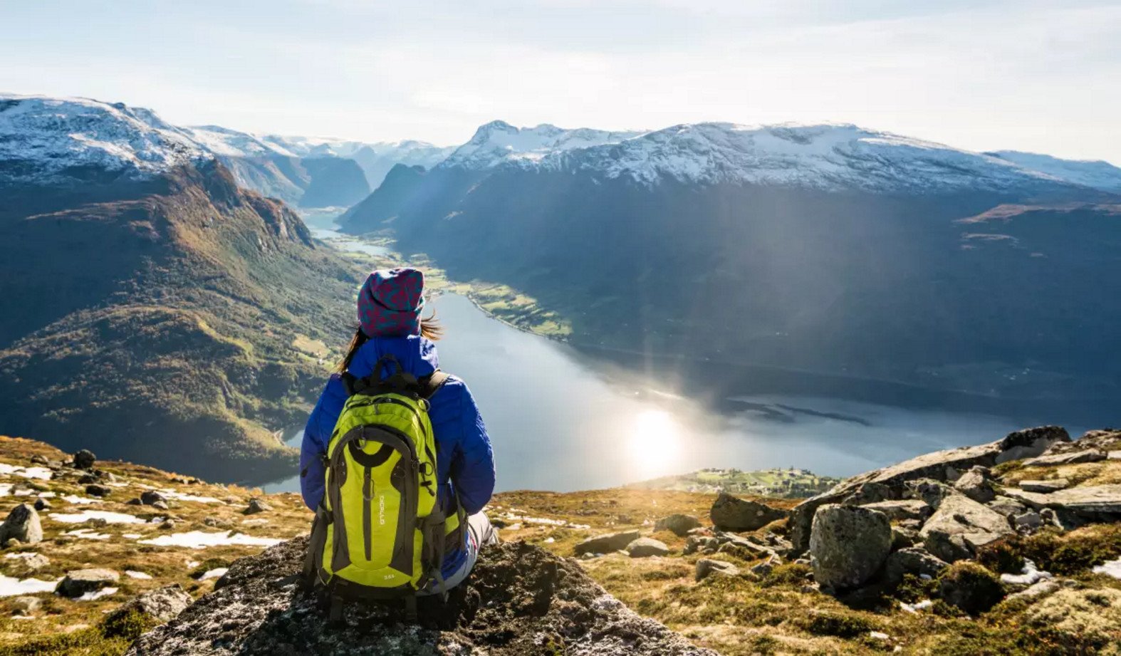 The landscapes of Sognefjord on a sunny day