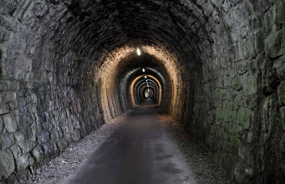 Tunnel left over from the narrow-gauge railway