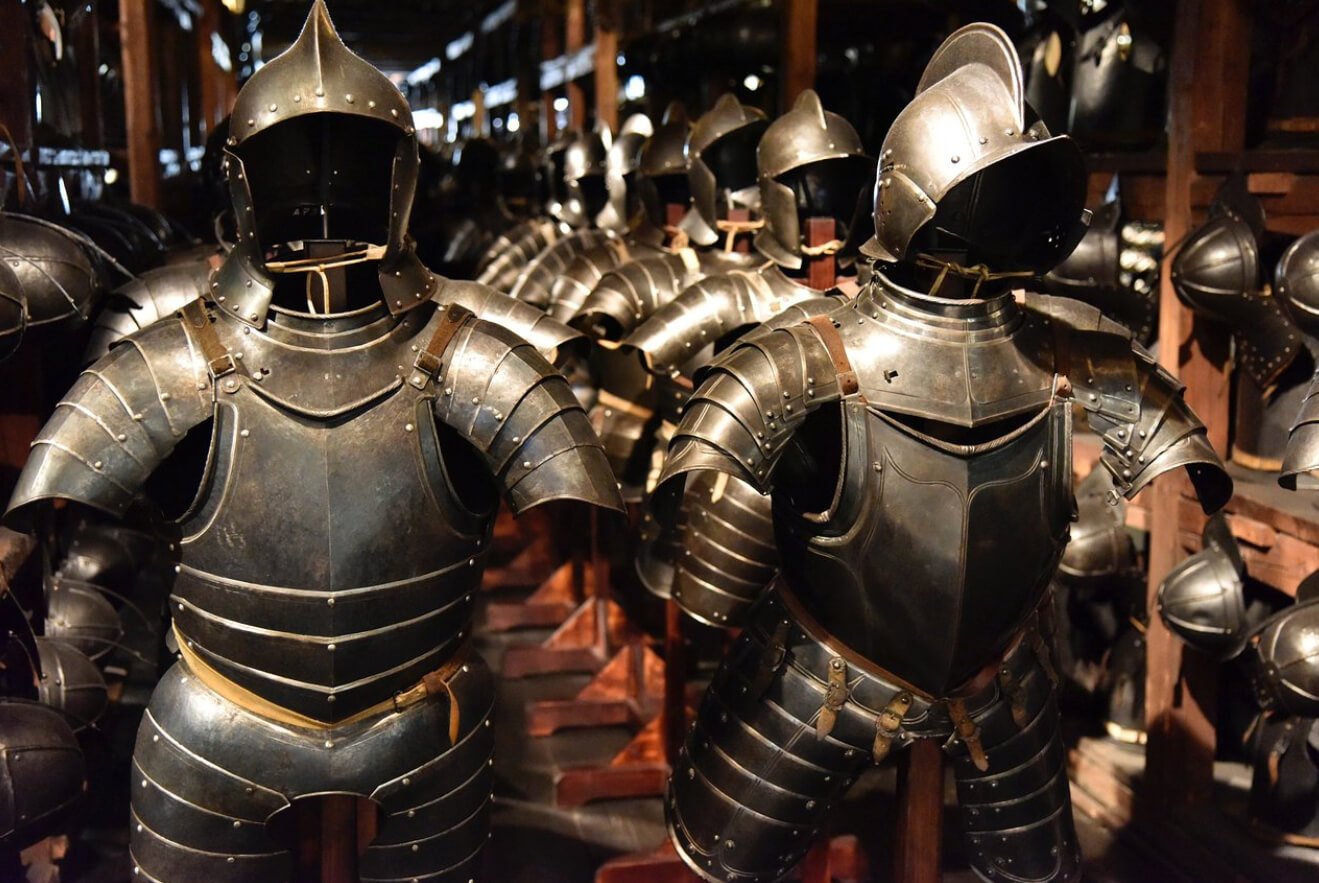 Armor and helmets from the Graz Arsenal in Austria Exhibits of the Graz Arsenal