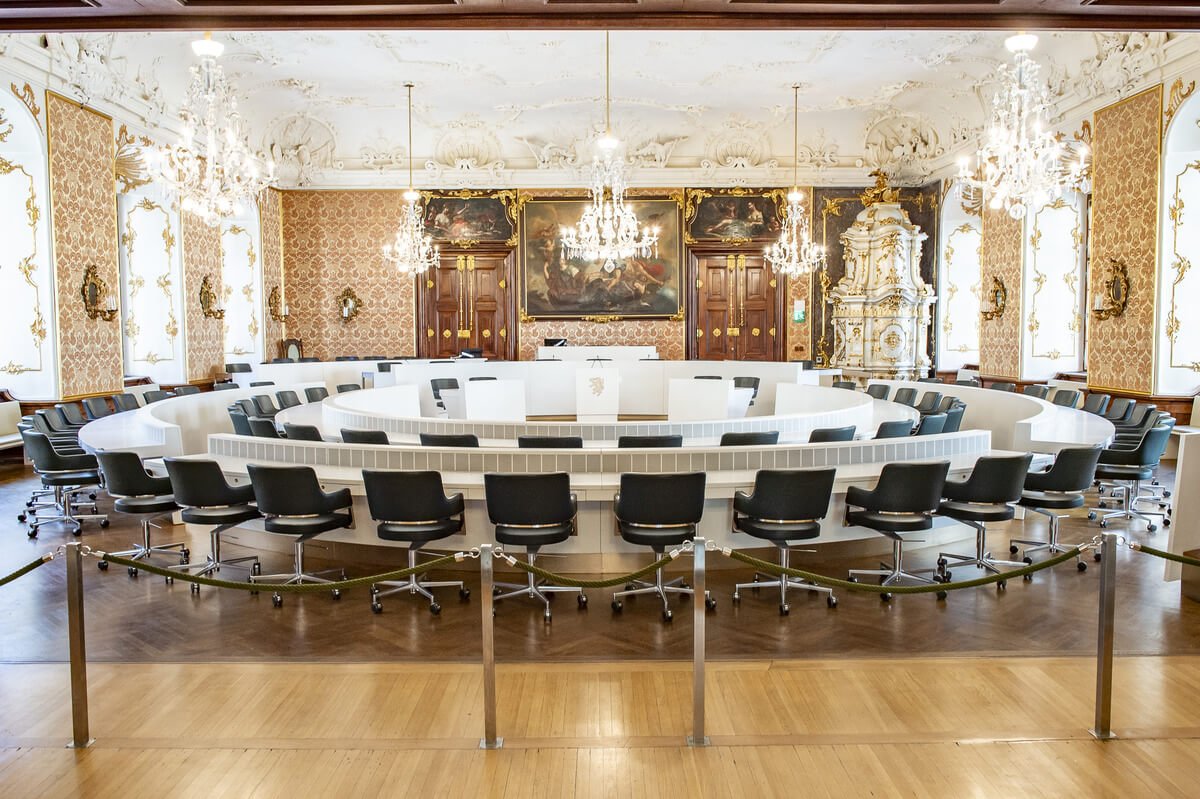 Interior of the Styrian Parliament in Graz, Austria Interior of the Parliament