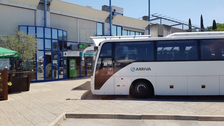Photo of a parked bus Bus to Piran