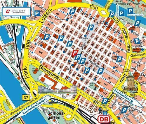 Map of Mannheim, Germany Map of Mannheim