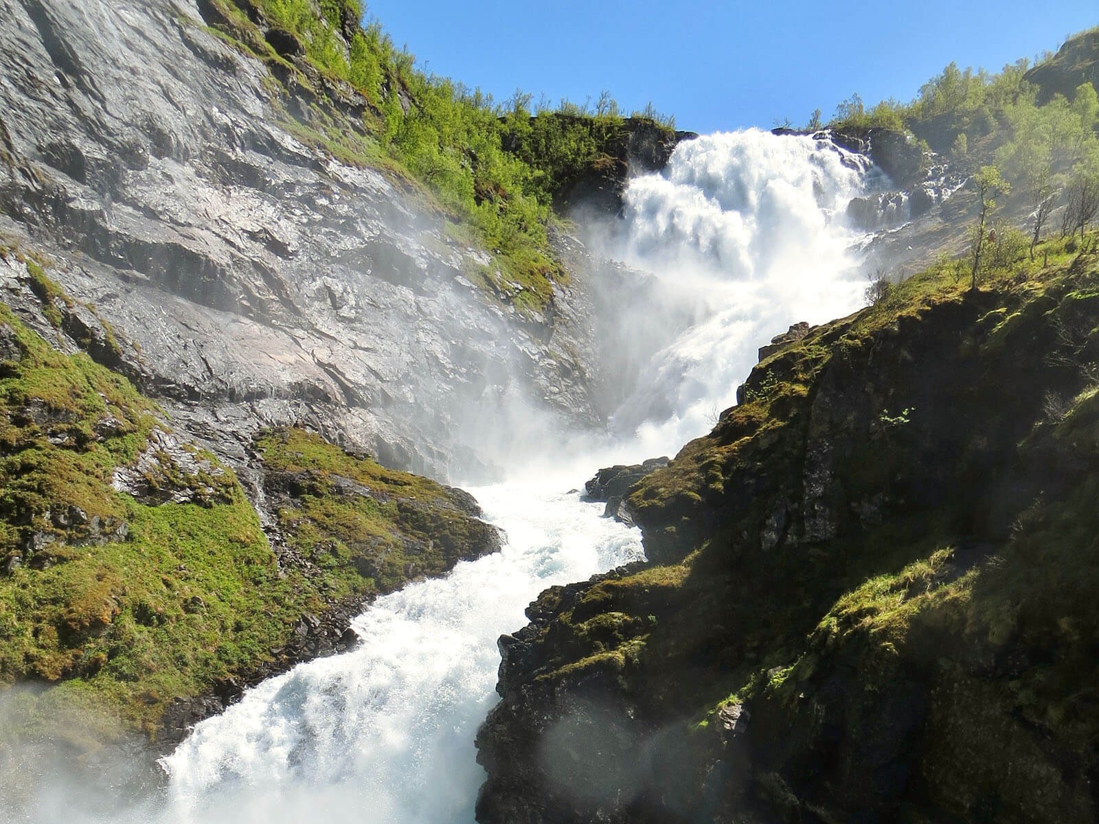Kjøsfossen Waterfall near the Flom Railway Kjosfossen Waterfall