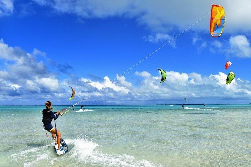 Kitesurfing on Rodriguez