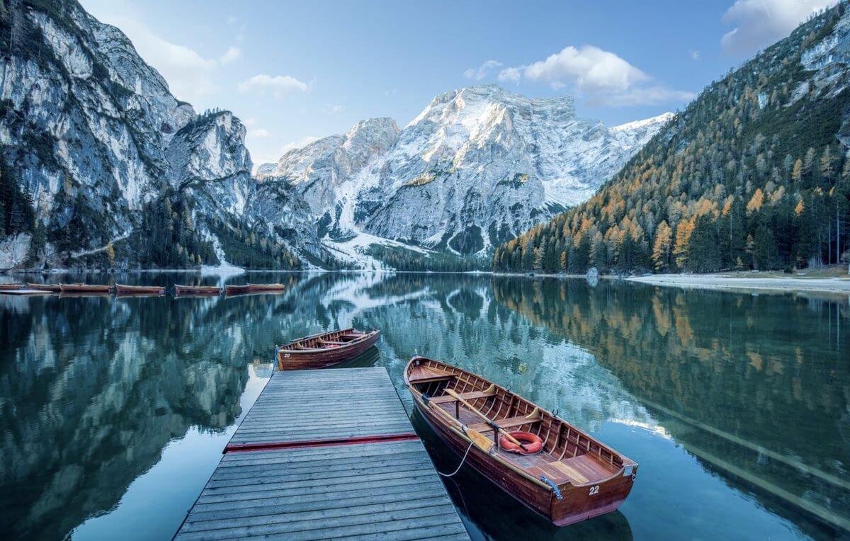 The Dolomite Lakes and Lago di Braies Lake Braes in the Dolomites