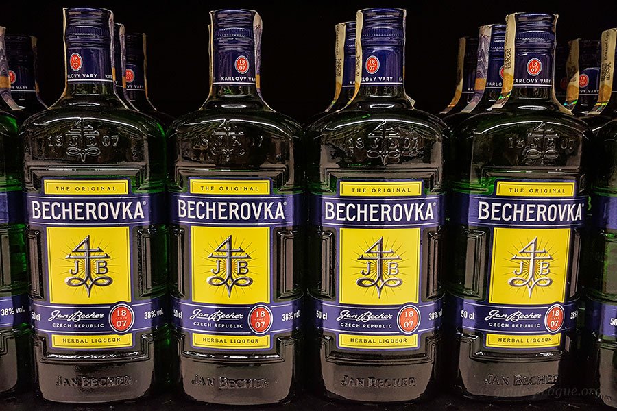 Photo of bottles of Becherovka