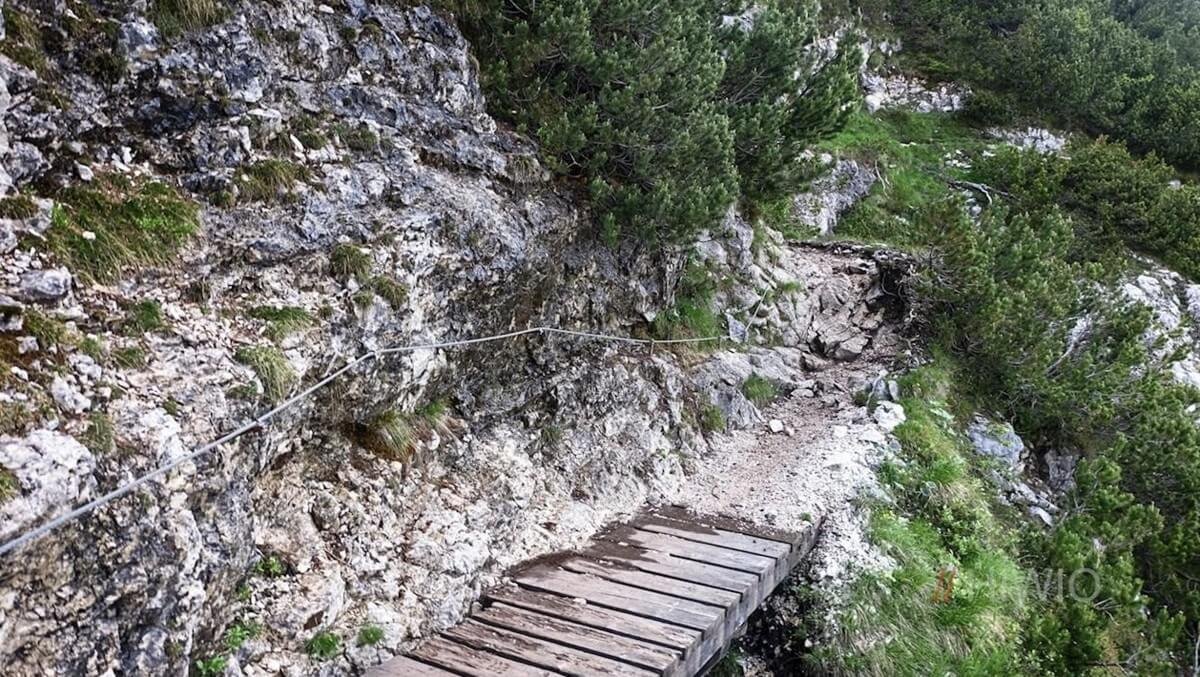 Route to Lake Sorapis along Trail 215 in the Dolomites